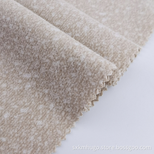 Polyester Cationic Soft Fleece Knit Tweed Fabric